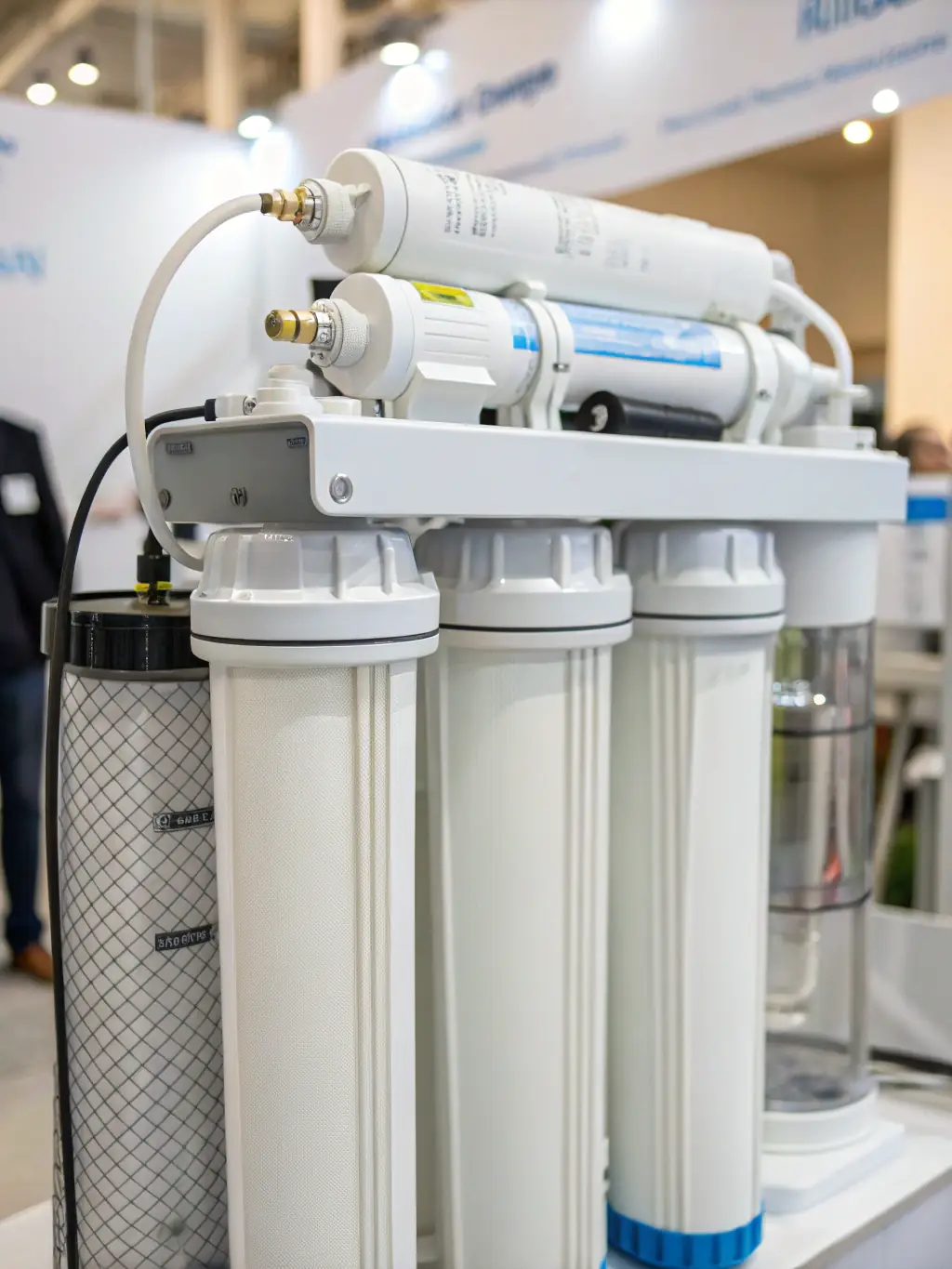 A close-up of Clean Healthy Water's organic filtration system in operation, demonstrating the innovative technology used to purify water without chemicals.